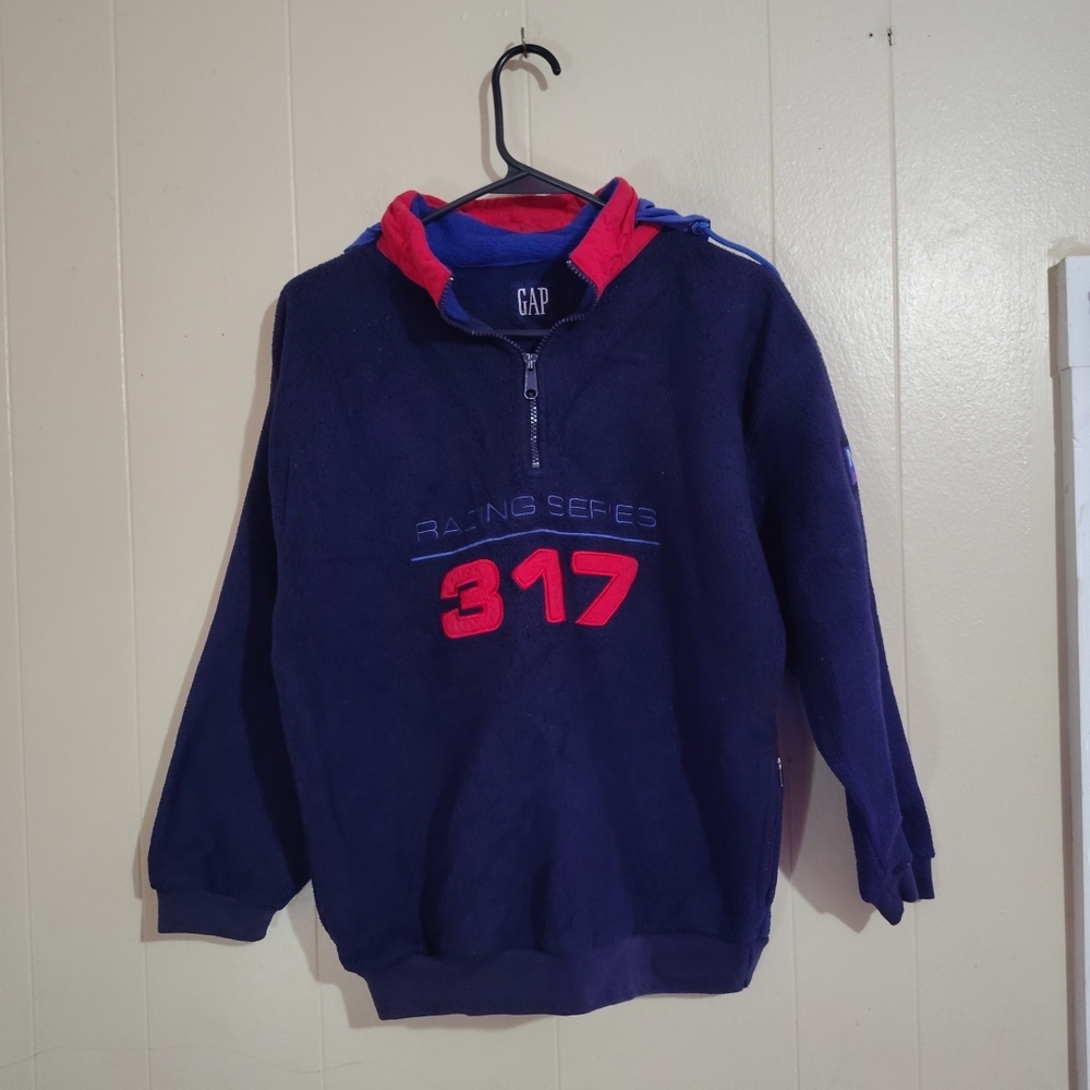 GAP Navy and Red Racing Hoodie